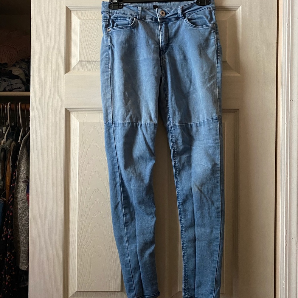 Two toned denim skinny jeans